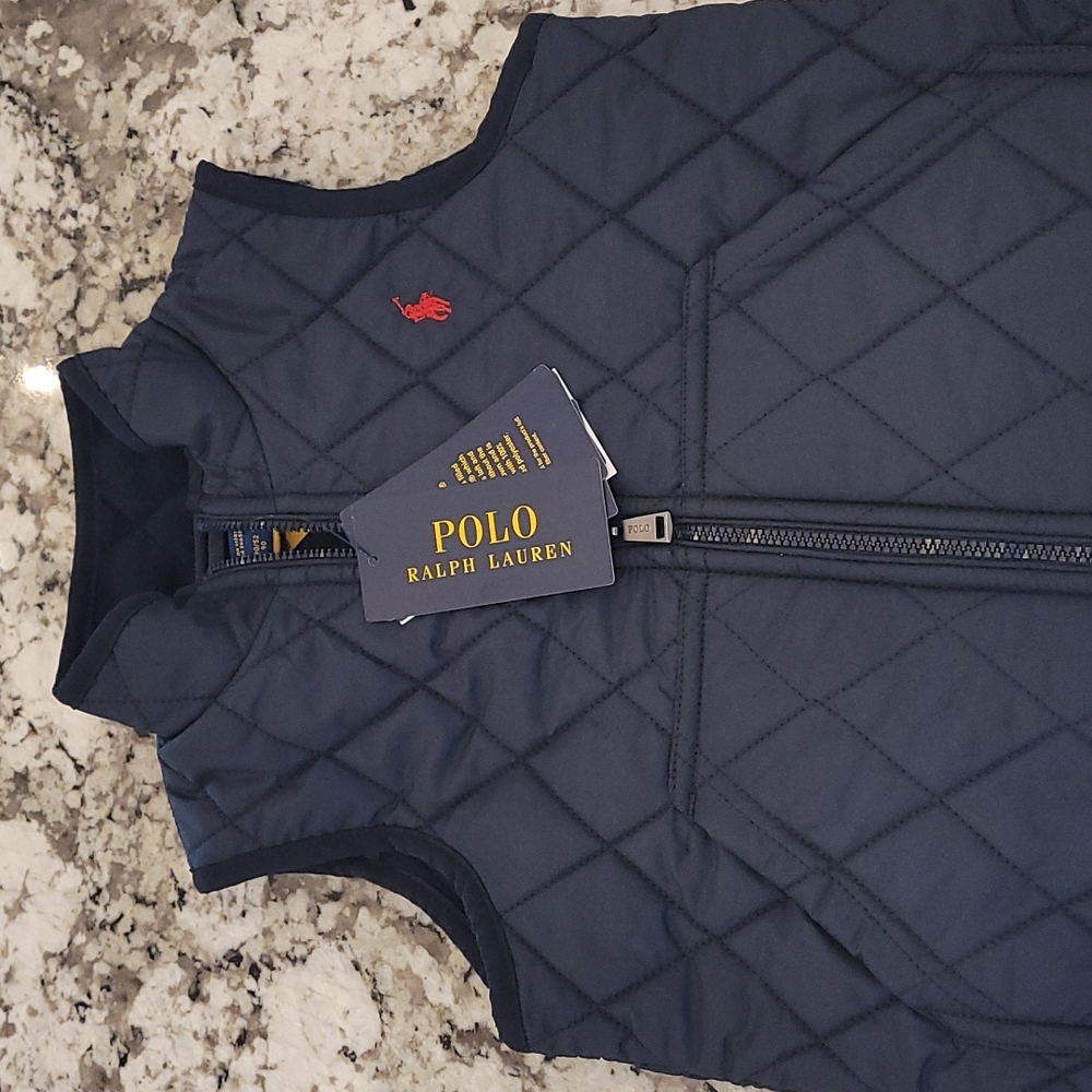 NWT POLO RALPH LAUREN vest navy blue size 2T